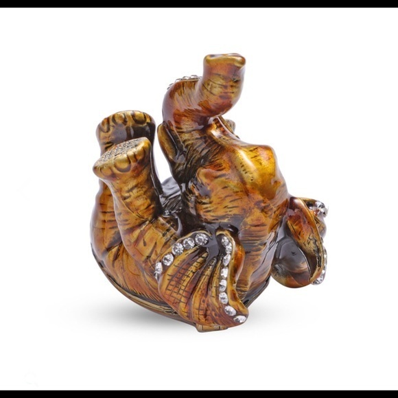 Austrian Crystal, Enameled Elephant Trinket Box stash box - Picture 3 of 5